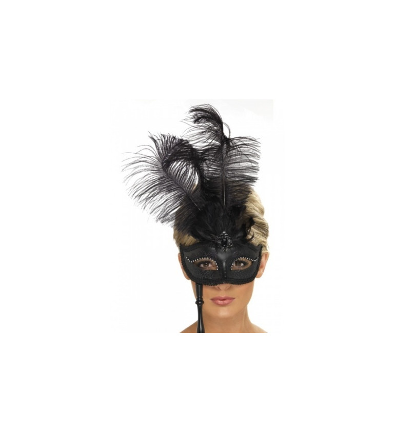 Benátská maska Masquerade Queen - černá