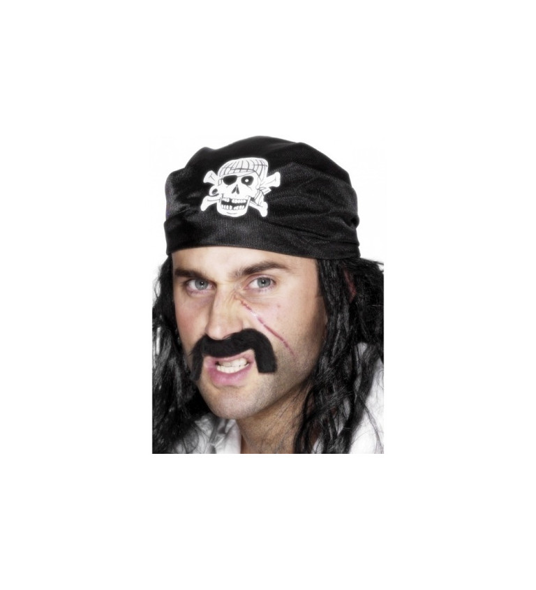 Pirátský šátek - velká lebka na čele