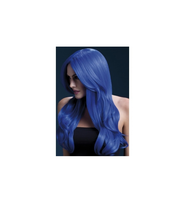 Paruka Khloe Extra Deluxe - barva neon modrá