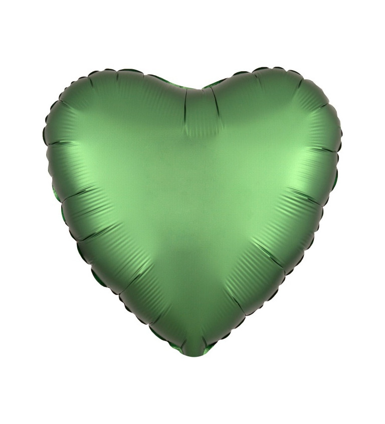 Saténové fóliové srdce - smaragdové