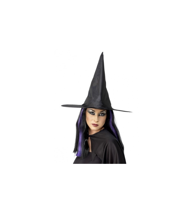 Čarodějnický klobouk - barva černá