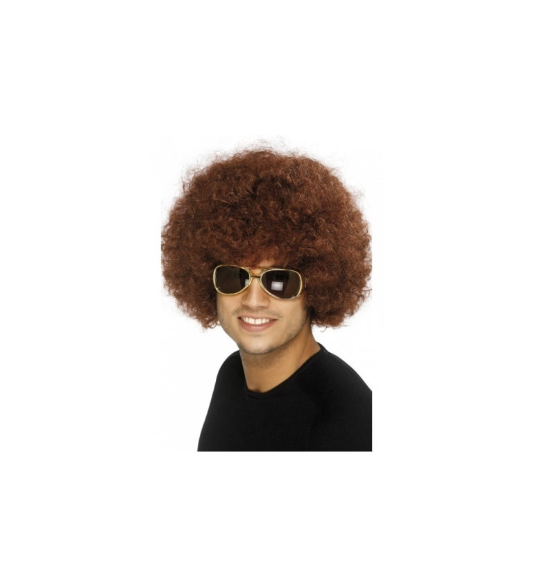 Paruka Afro Economy - barva hnědá