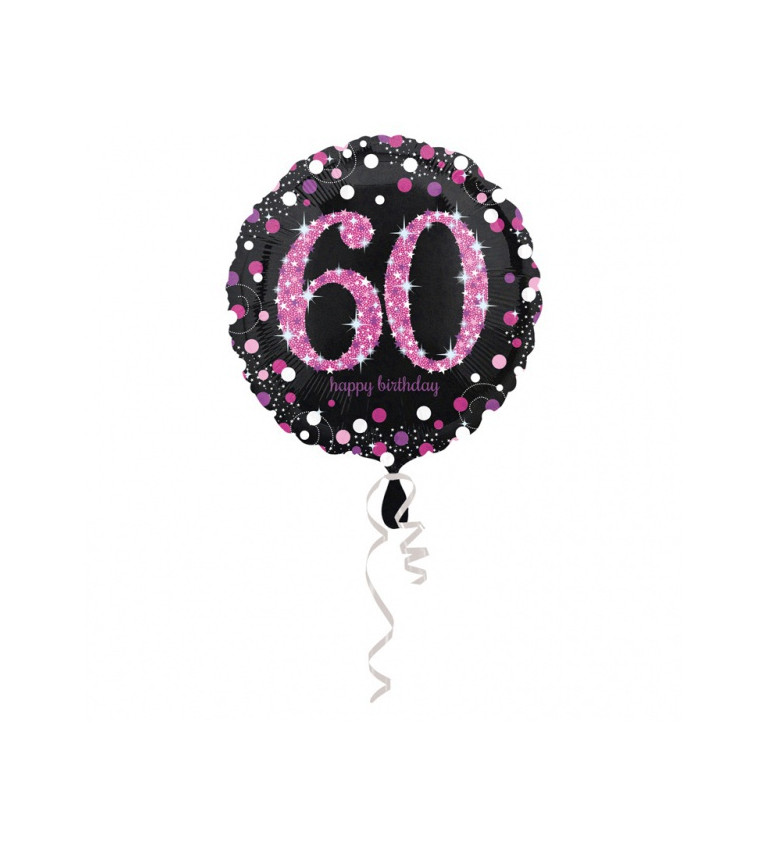Narozeninový balónek 60 let - Růžový