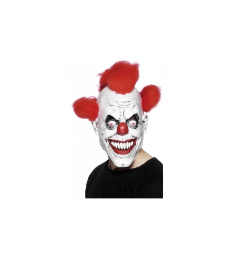 Maska - Strašidelný klaun, barva červená