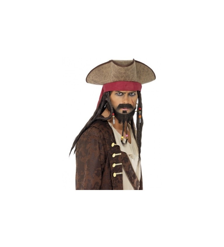Pirátský klobouk - Pirát z karibiku (dready)