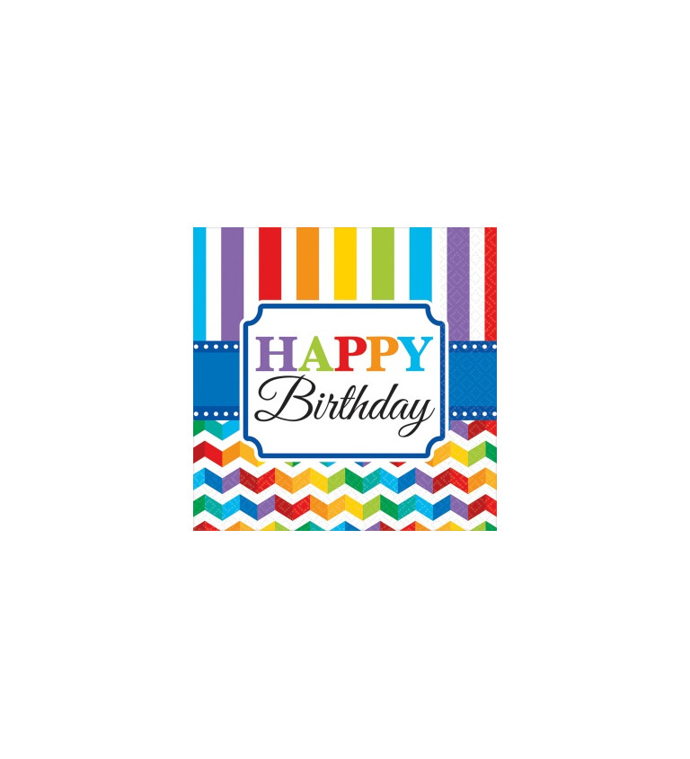 Ubrousky Happy Birthday - barevné