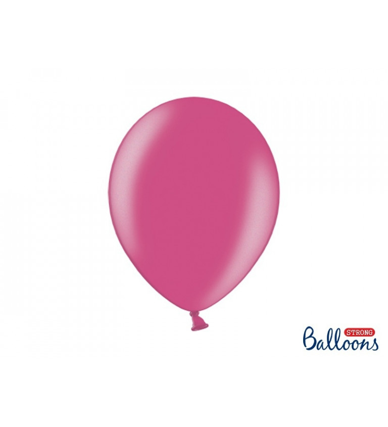 Balónek metalický - růžový - 10 ks
