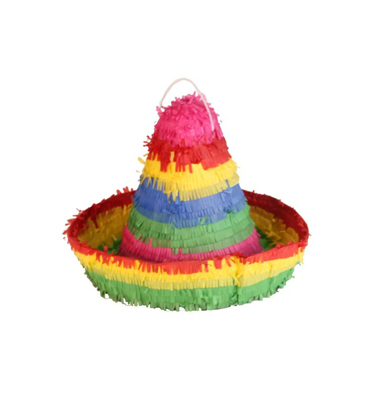 Piňata - duhové sombrero 