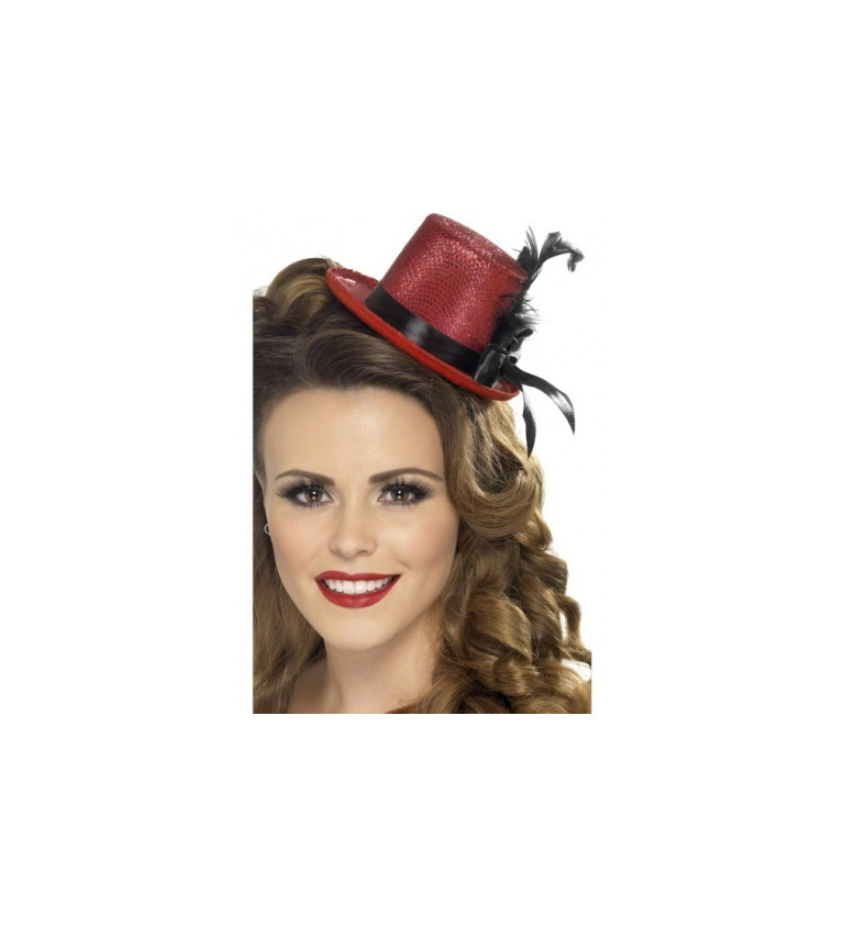Mini klobouček - barva červená