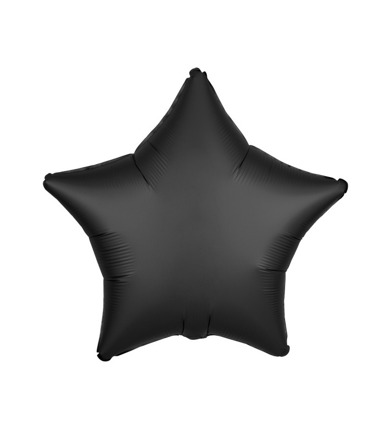 Saténová fóliová hvězda - černá