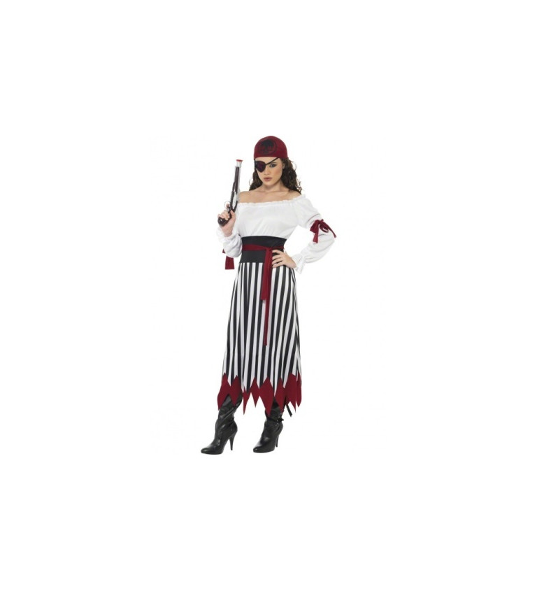 Kostým - Pirátka, dlouhé šaty