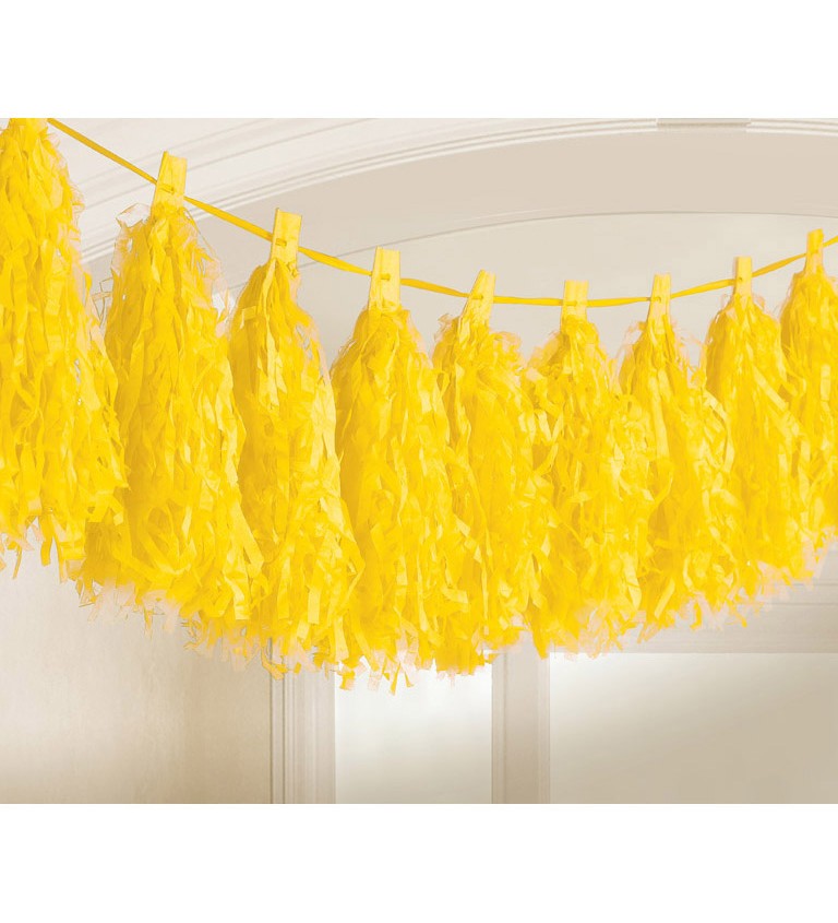 Žluté dekorační střapce