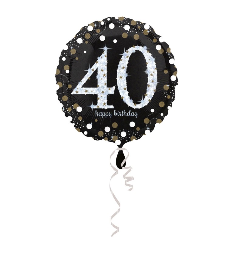 Narozeninový balónek 40 let - Třpytivý