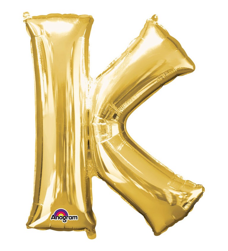 Balónek písmeno K - Zlaté