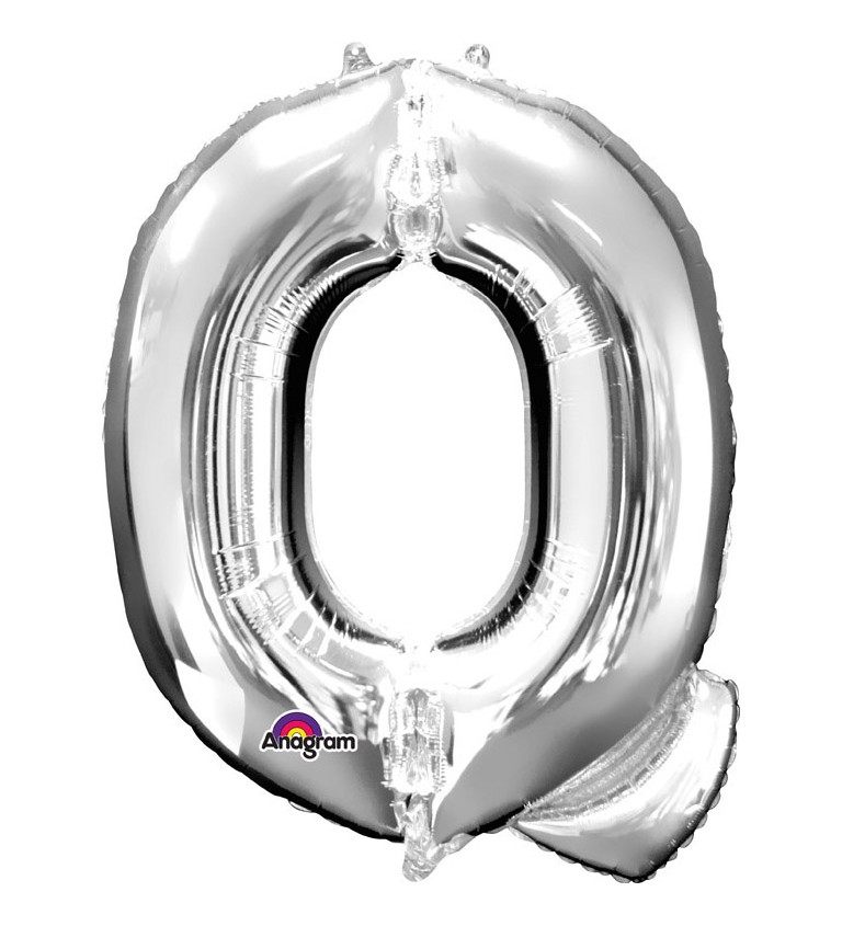 Balónek písmeno Q - Stříbrné