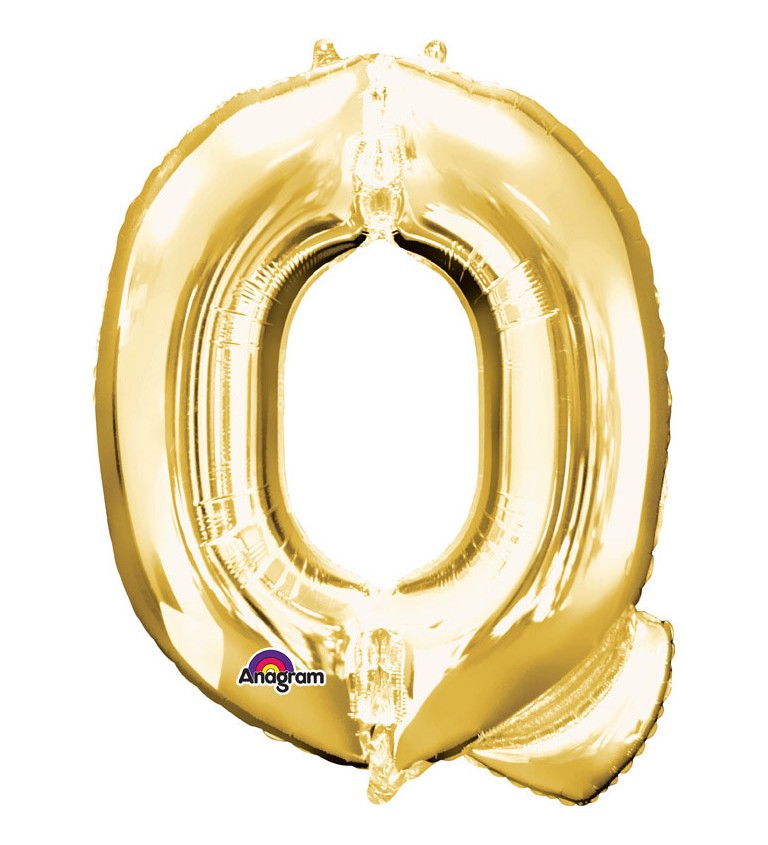 Balónek písmeno Q - Zlaté