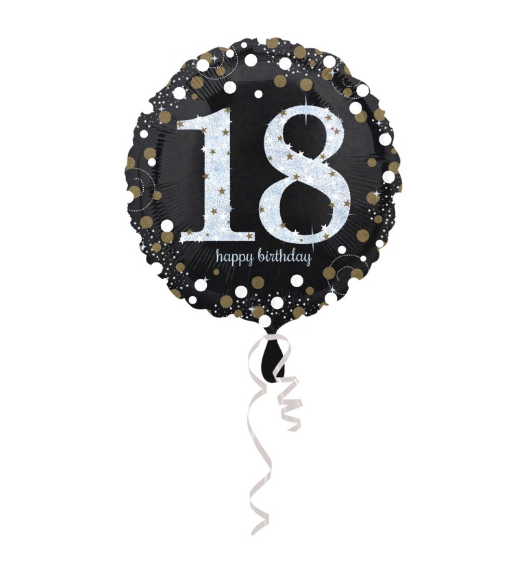 Narozeninový balónek 18 let - Třpytivý