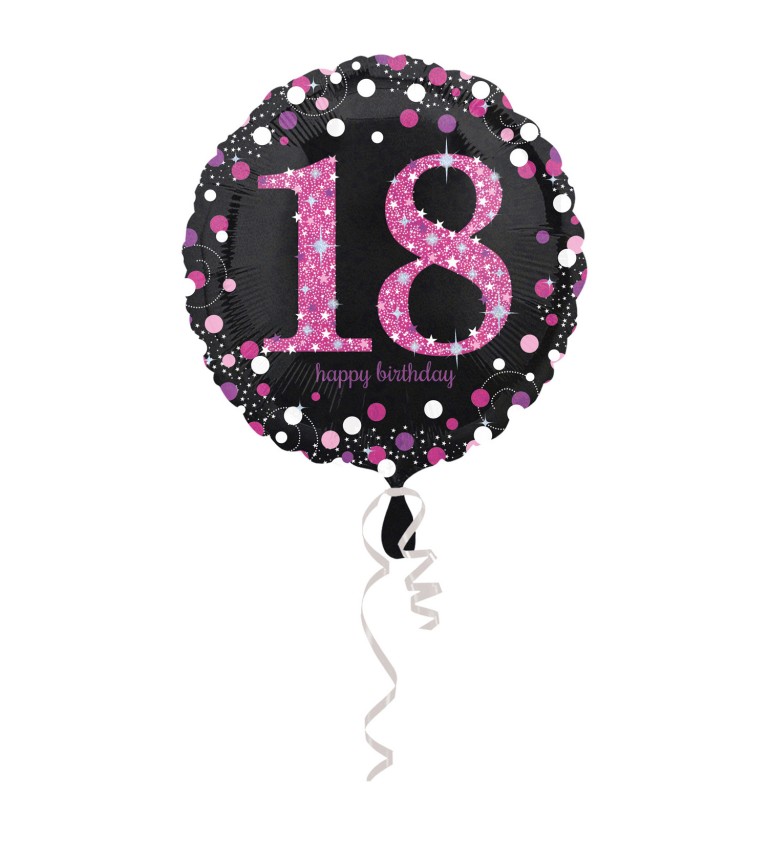 Narozeninový balónek 18 let - Růžový