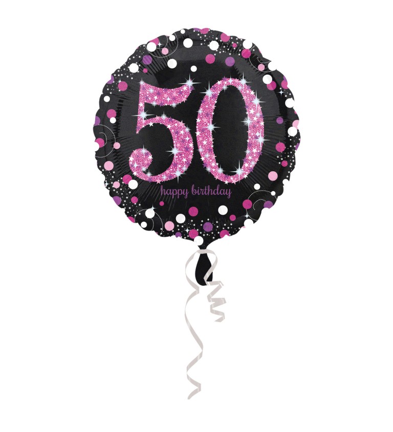 Narozeninový balónek 50 let - Růžový