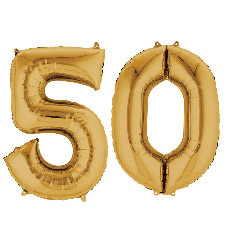 Fóliový balónek - zlaté číslo 50