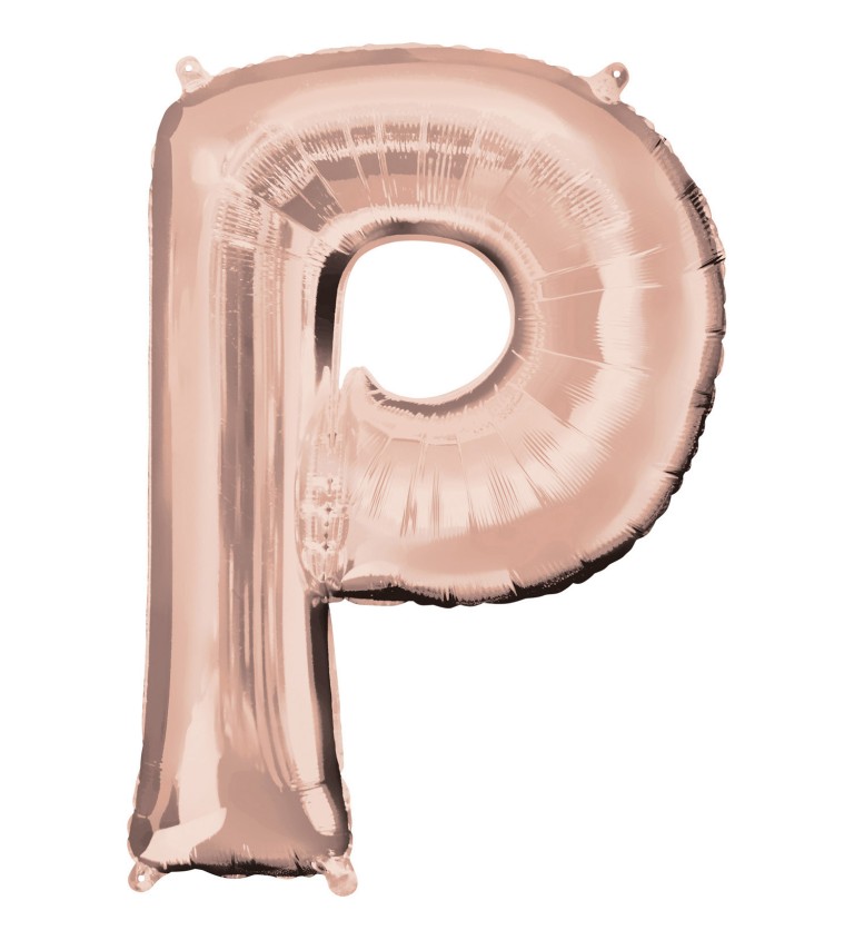 Balónek písmeno P - Růžovozláté