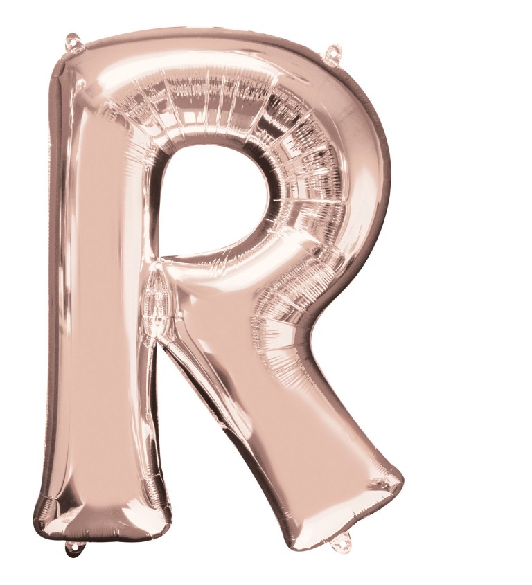 Balónek písmeno R - Růžovozláté
