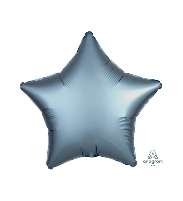 Fóliový balónek - šedomodrá hvězda