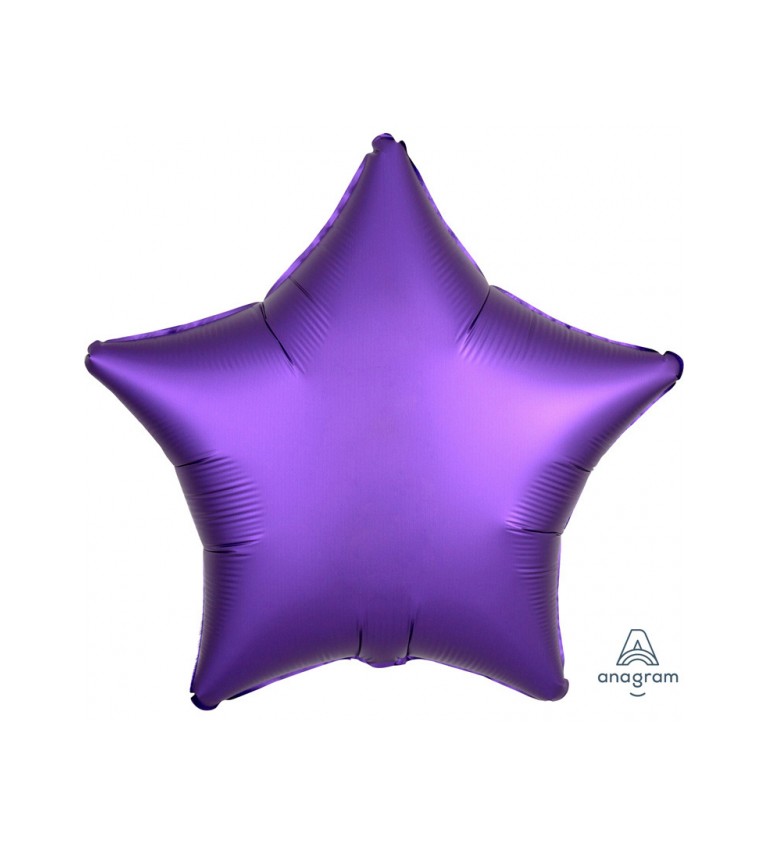Fóliový balónek - fialová hvězda