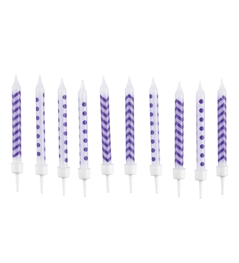 Svíčky - Vzory fialové