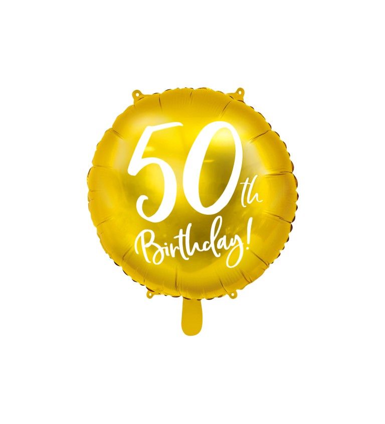 Fóliový zlatý balónek 50