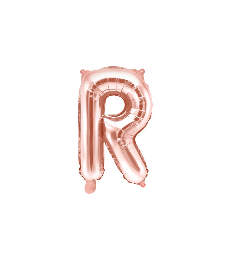Růžovo-zlatý mini balónek R