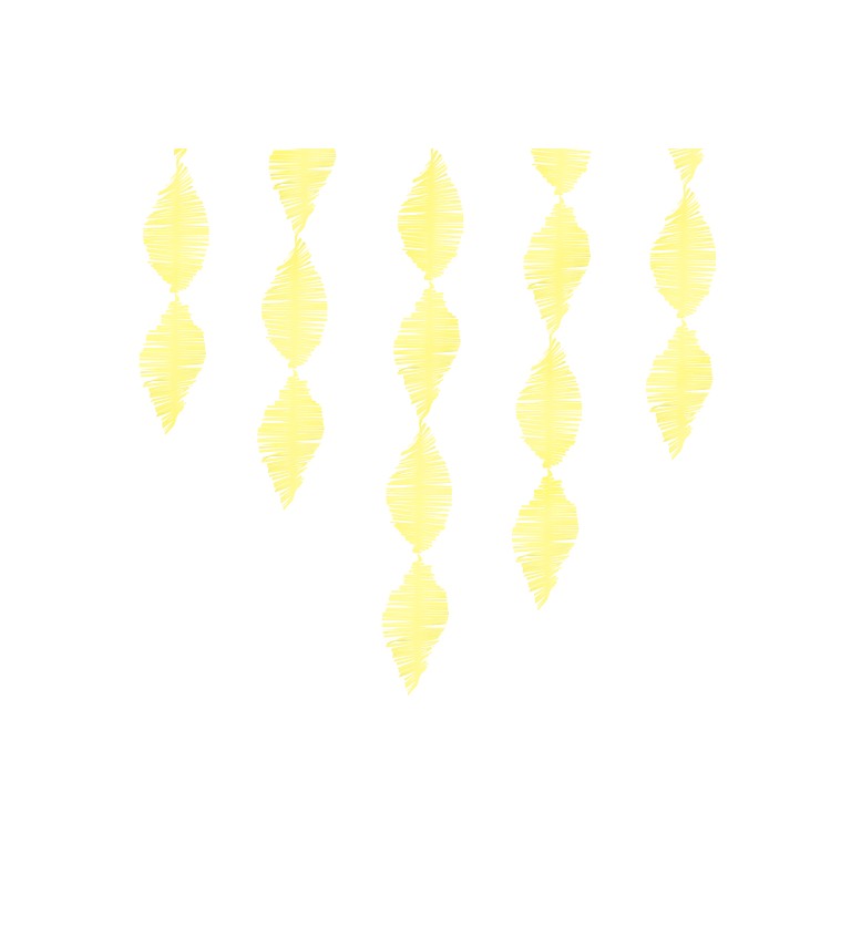 Třásňová papírová girlanda - žlutá