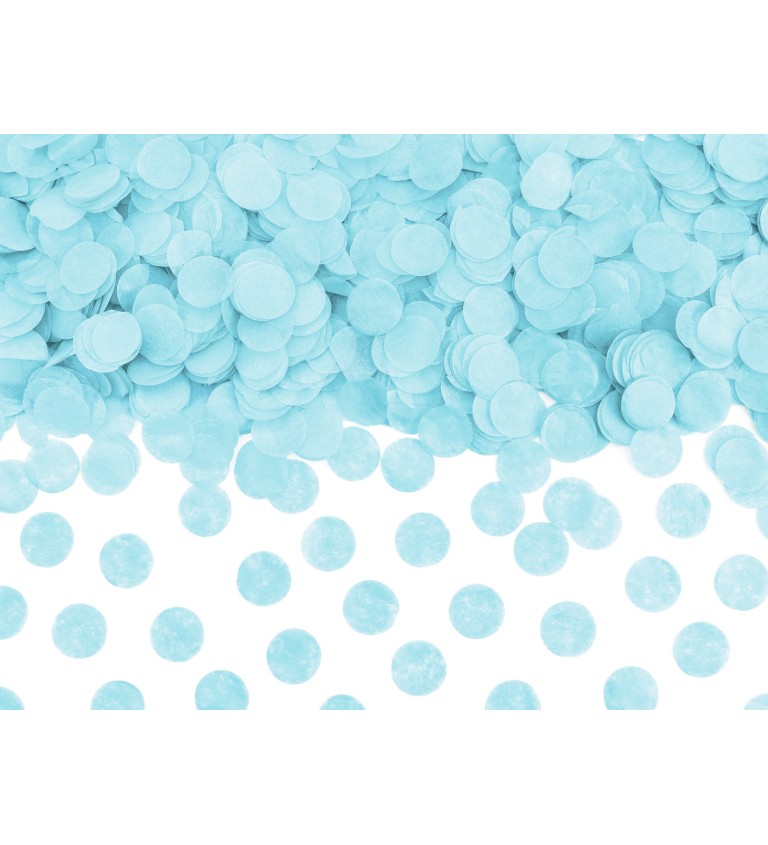 Světle modré konfety - kolečka (15 g)
