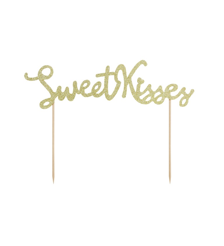 Špejle - zlatý nápis Sweet Kisses