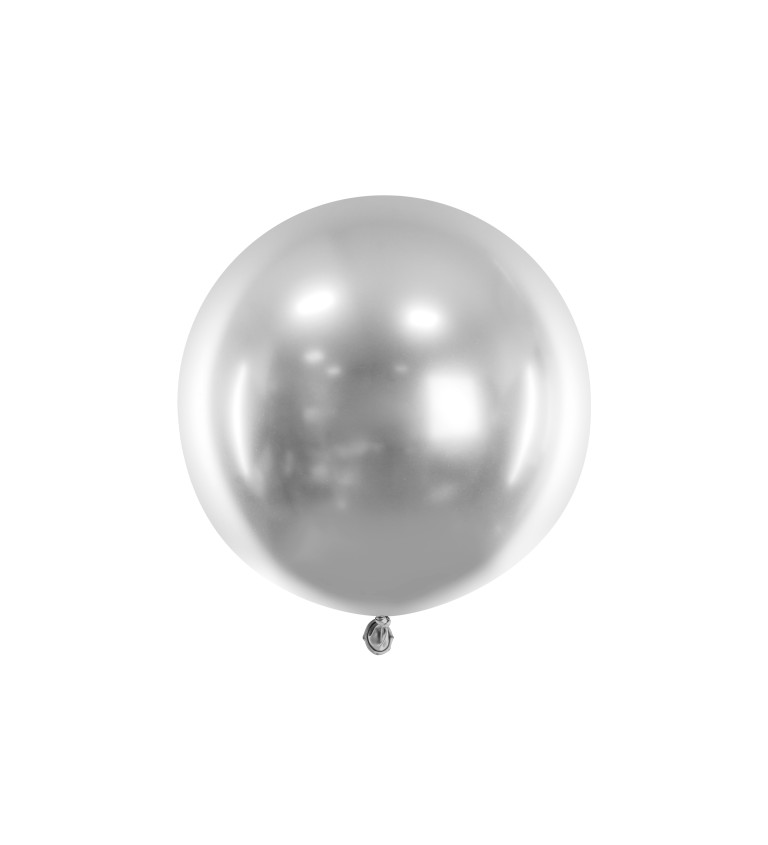 Obrovský lesklý balónek -stříbrný