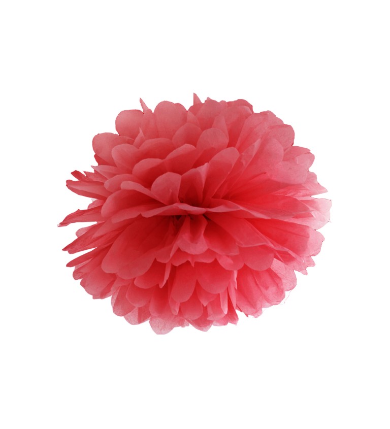 Dekorace Pom pom - rudý