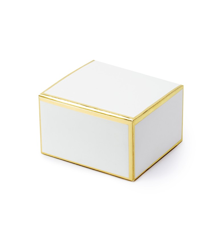 Bílo-zlatá krabička na svatbu