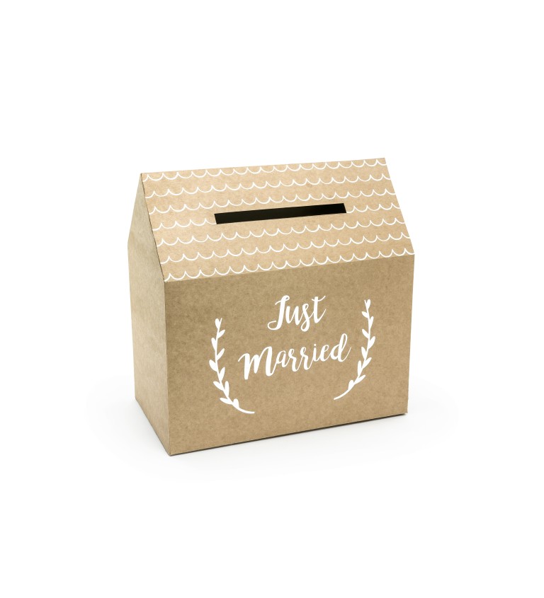 Kraftová krabice na přání - Just Married