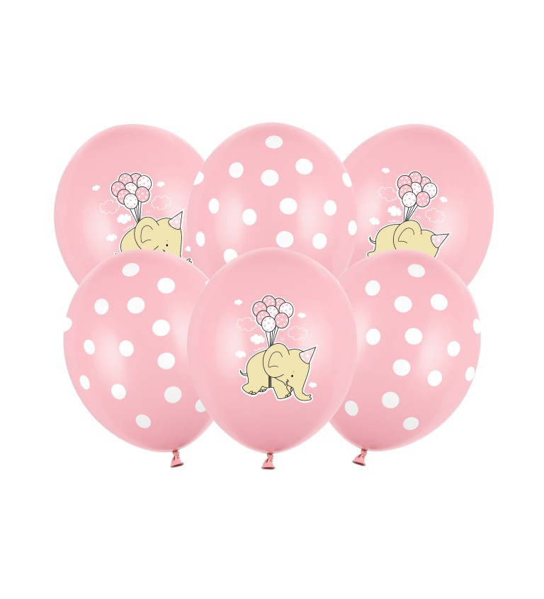 Dětský růžový balónek - slon