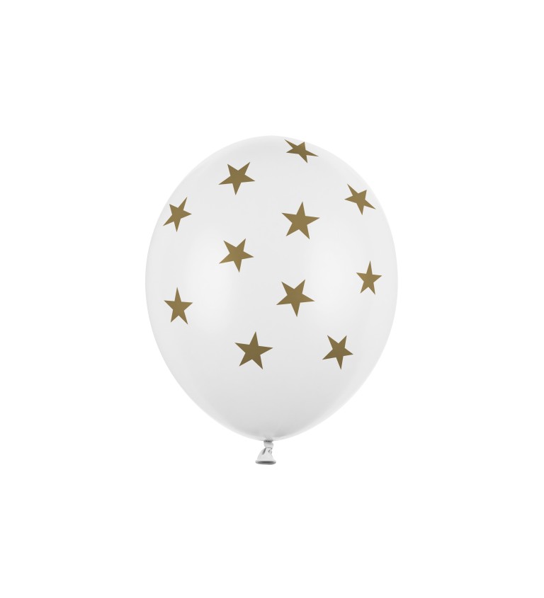 Balonky bílé s hvězdami