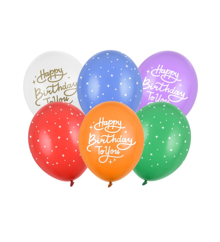 Latexové balónky mix - Happy Birthday