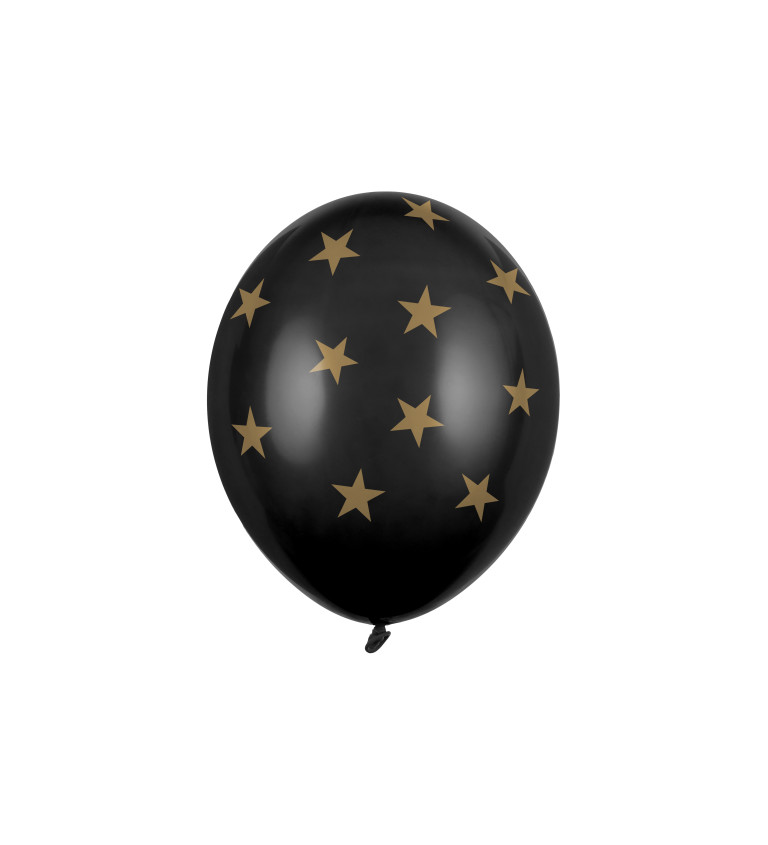 Balónky - černé s hvězdičkami