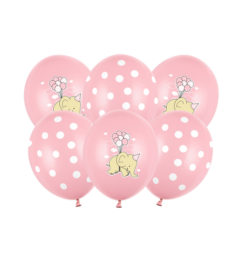 Balónky - růžové s puntíky
