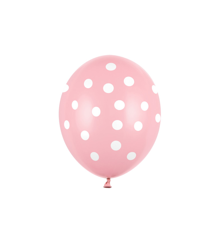 Balónek růžový - bílé puntíky