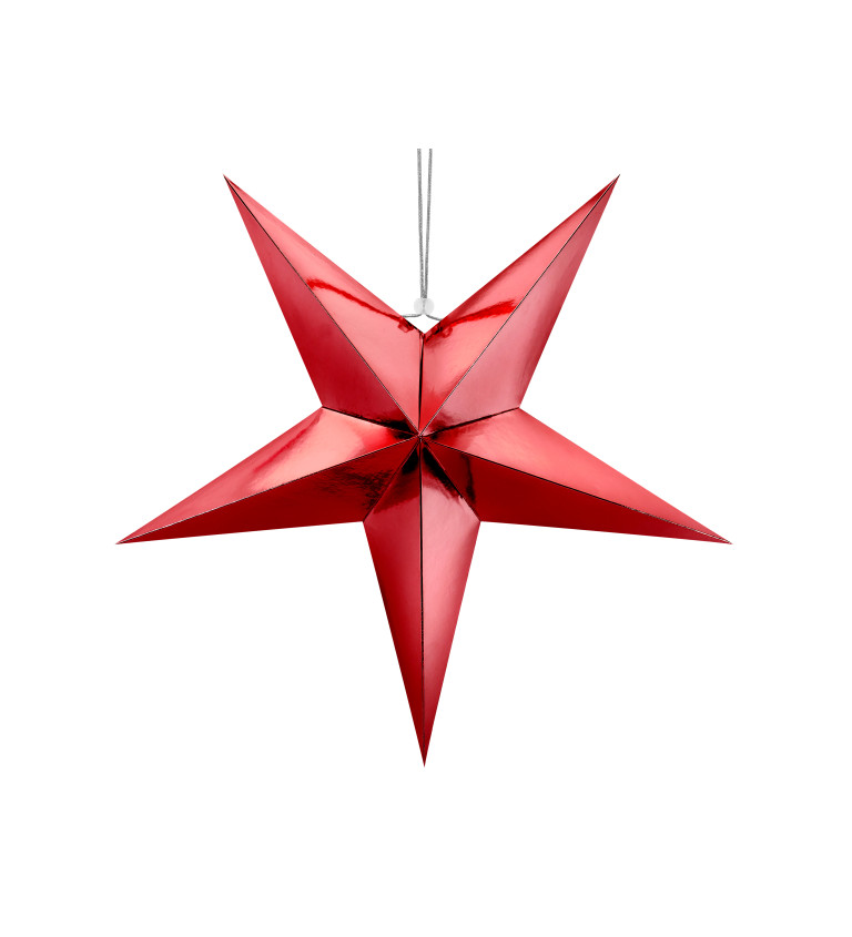 Papírová hvězda - červená