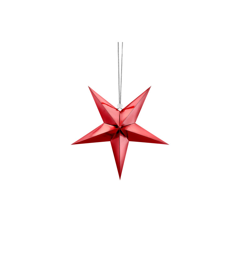 Papírová hvězda - červená