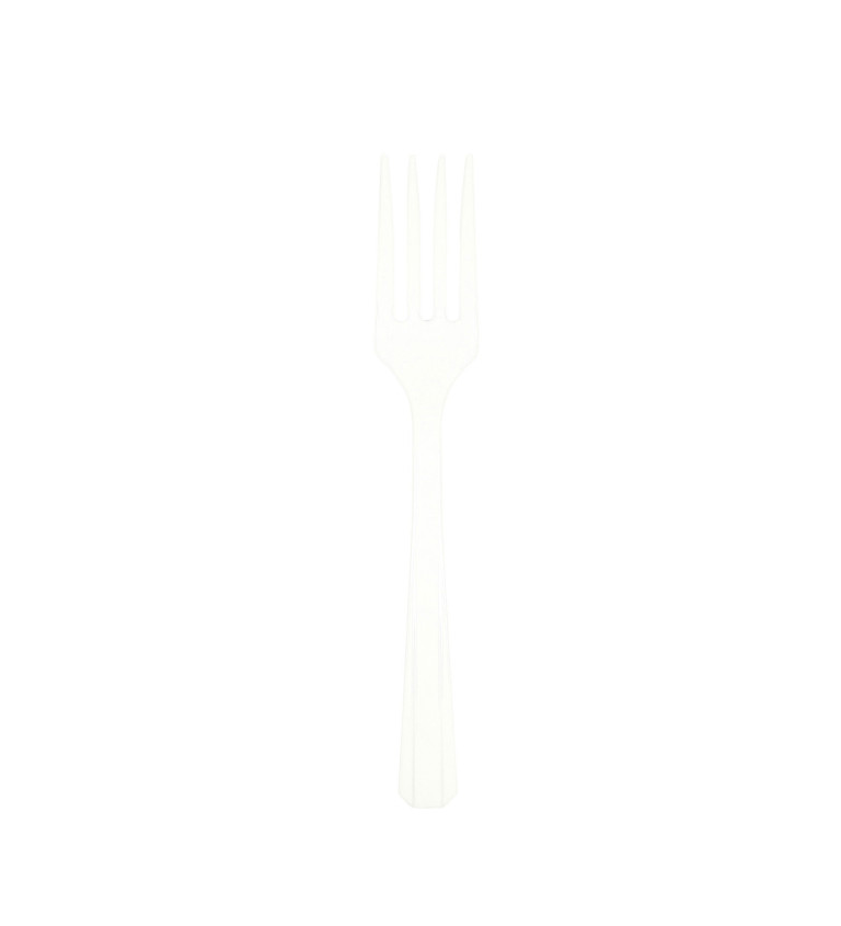 Bílé vidličky - plastové