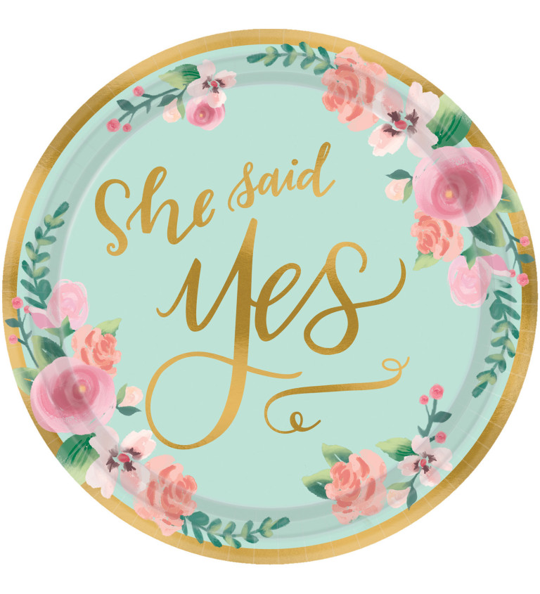 Svatební talířky - She said yes