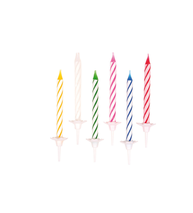 Svíčky na dort - barevné