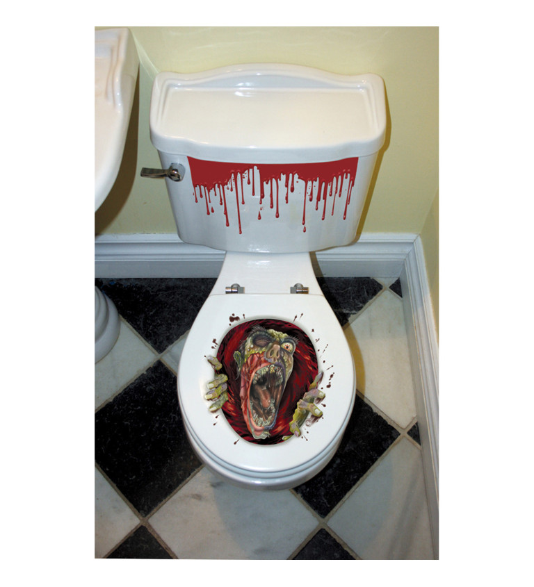 Samolepka na záchodové prkénko - horor